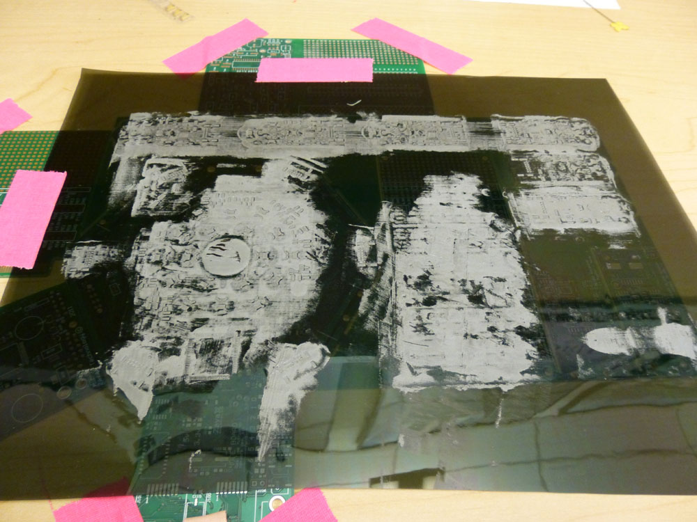 Apply solder paste on laser-cut stencil